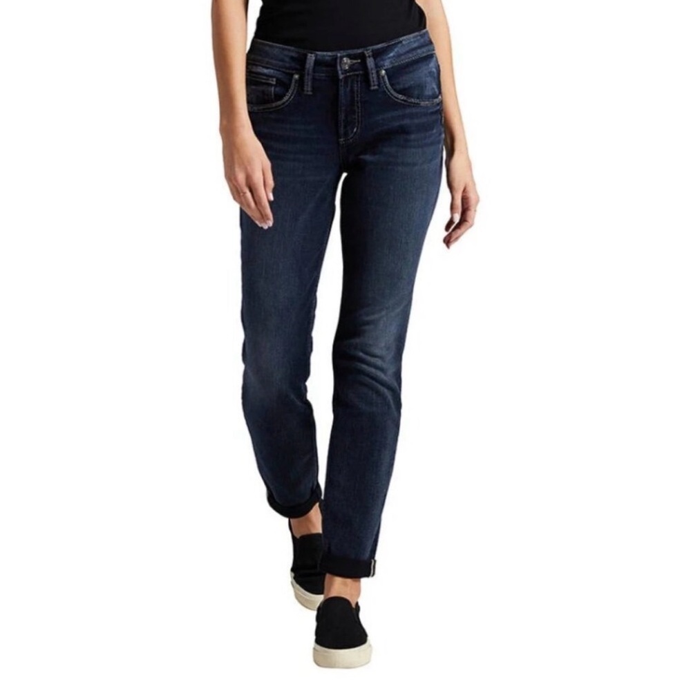 Silver Jeans Women's Indigo Boyfriend Straight Jeans